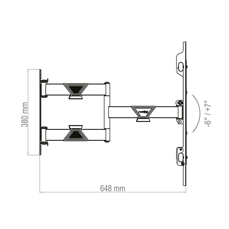 Hagor BrackIT XXL HD II - schwenk- und neigbare Wandhalterung - 65-98 Zoll - VESA 1000x600mm - bis 140kg - Schwarz