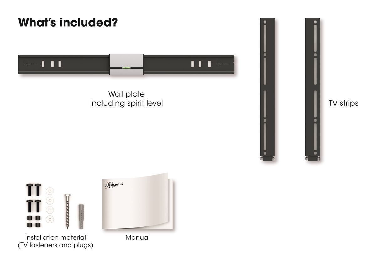 VOGELS ExtraTHIN 505 - fixe Wandhalterung für Displays von 40 bis 65 Zoll - VESA 600x400mm - bis 40kg - Schwarz