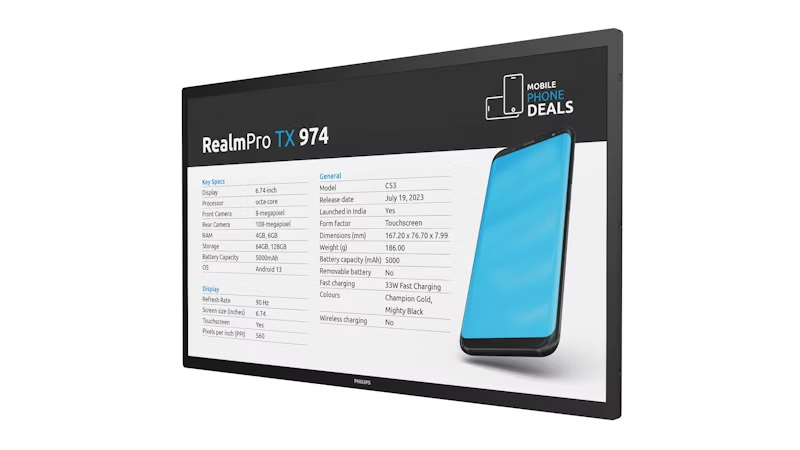 Philips Tableaux 32BDL5150I/00 - 31,5 Zoll - 2560x1440 Pixel - Android 13 - Vollfarbiges ePaper