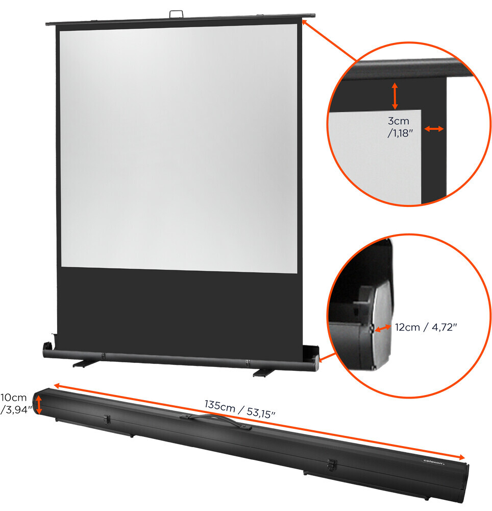 celexon Leinwand Ultramobil Plus Professional - 1:1 - 114 x 114 - Aufprojektion