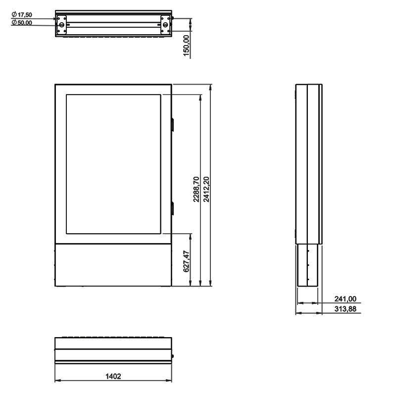 Hagor ScreenOut Eco Kiosk XXL - Outdoor Stele - 85-86 Zoll - Heizung und Lüftung - IP65 und IP54 - Vandalismusgeschützt - Hochformat