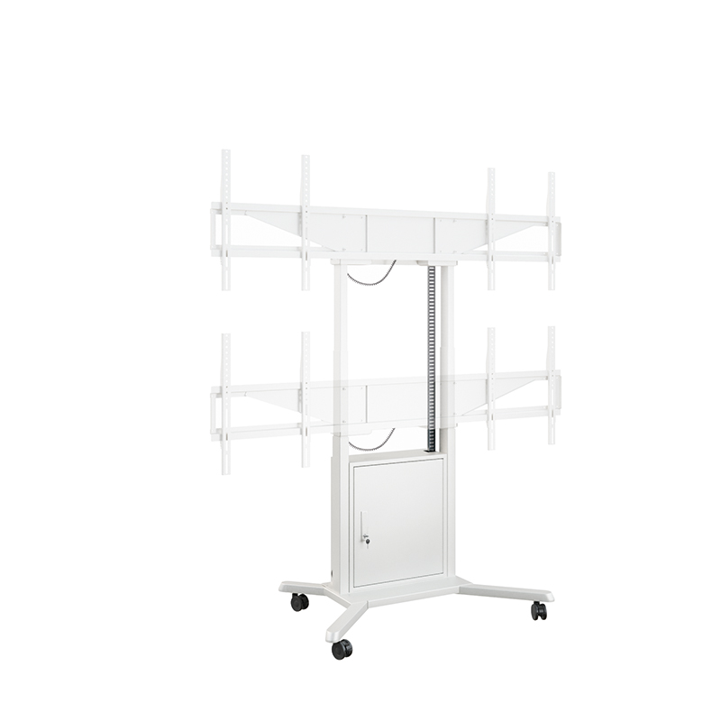 Hagor HP Twin Lift M-DW - mobiles, elektrisch höhenverstellbares Liftsystem für zwei Displays 'side-by-side' - 2x 46-65 Zoll - VESA 600x400mm -  bis 60kg pro Display - Weiss