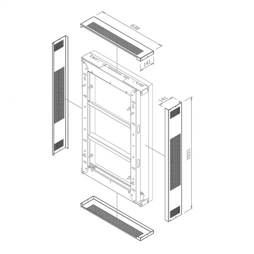 Hagor Cover-Set WH OH 46 - verwendbar mit Hagor Outdoor-Halterung WH OH 46 und Samsung OH46 Serie - 5869