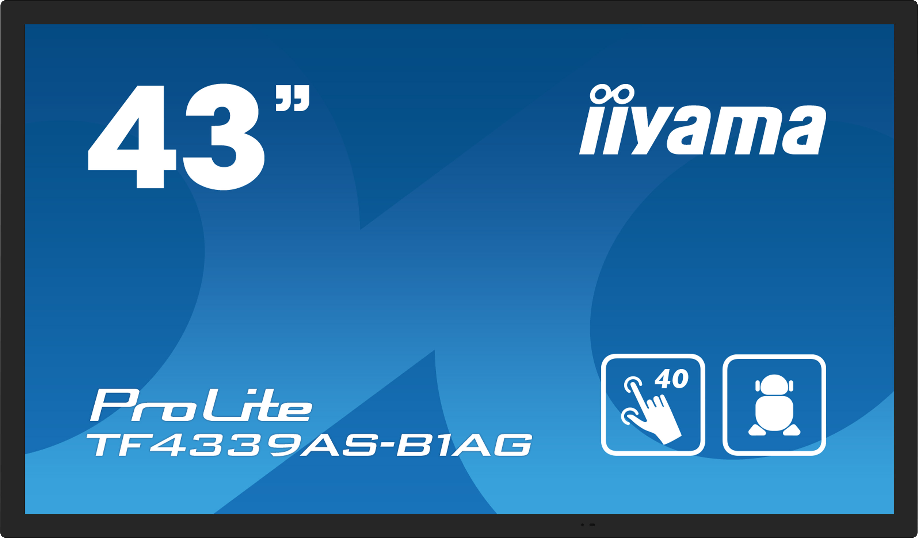 iiyama ProLite TF4339AS-B1AG - 43 Zoll - 500 cd/m² - 4K - Ultra-HD - 3840x2160 Pixel - Open Frame - 40 Punkt - Multi Touch Display 