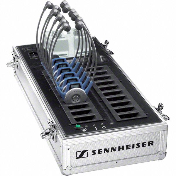 Sennheiser Tourguide Komplettset 2 - 20 x HDE 2020-D-II Kinnbügelempfänger - 1 x SKM 2020-D Handmikro - 1 x EZL 2020-20L Ladekoffer - 1 x GZR 2020 Trolley