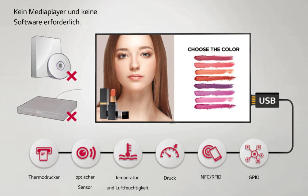 Das LG 98UH5F-H verfügt über die LG webOS Smart-Signage-Plattform.