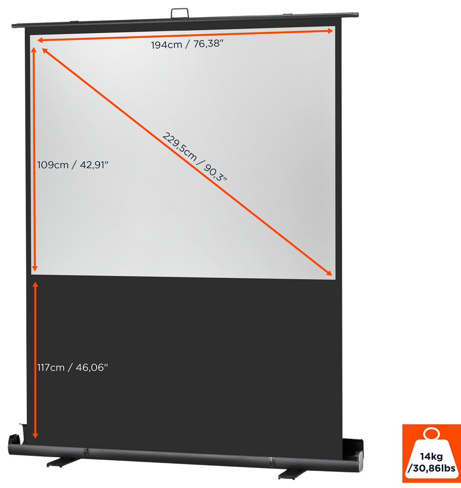 celexon Leinwand Ultramobil Plus Professional - 16:9 - BM 194 x 109 - Aufprojektion