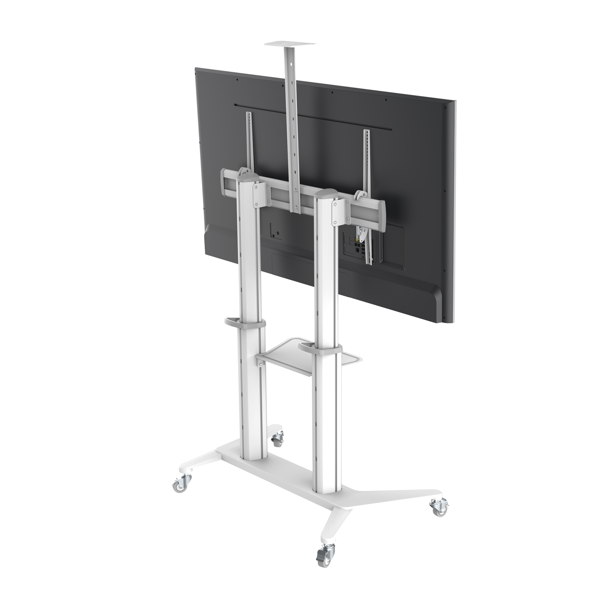 PureMounts PDS-0013C - höhenverstellbarer Rollwagen - 70-120 Zoll Display - VESA 1000x600mm - bis 140kg - Weiss