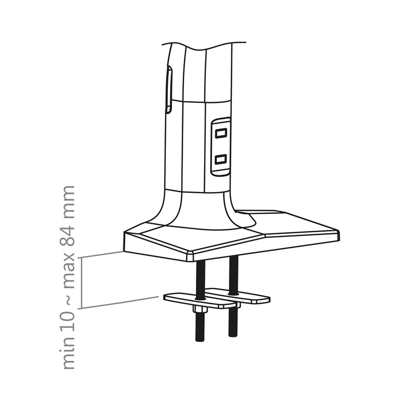 Hagor HA Gasliftarm Single - vollbewegliche Tischhalterung - 17-43 Zoll - 2,5-18 kg - VESA 200x100mm - Schwarz