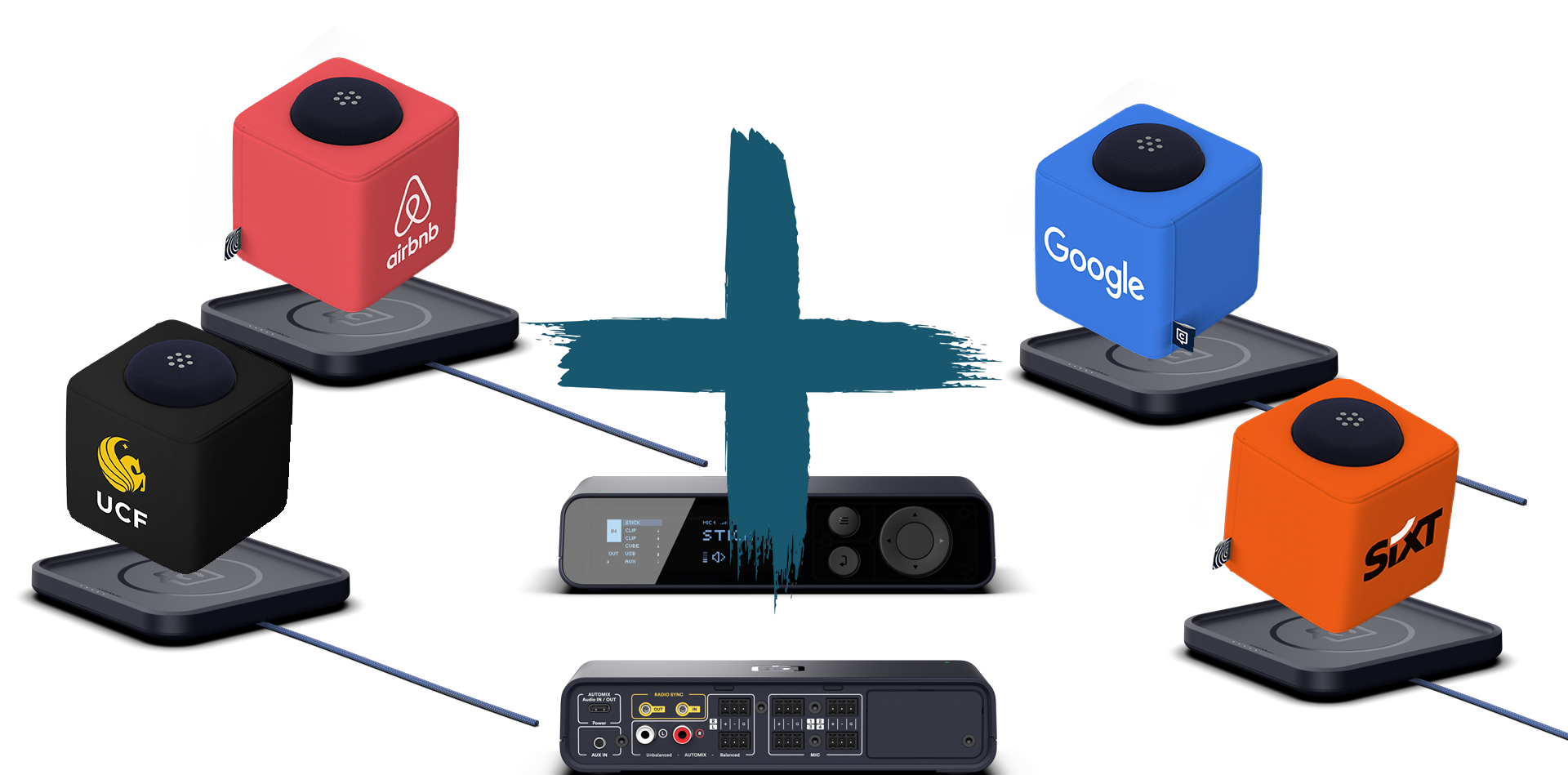 Catchbox Plus - System - 4 Channel - 4 x Cube (Wurfmikro) - 4 x drahtlose Ladestation Cube - Customized - Version 2024