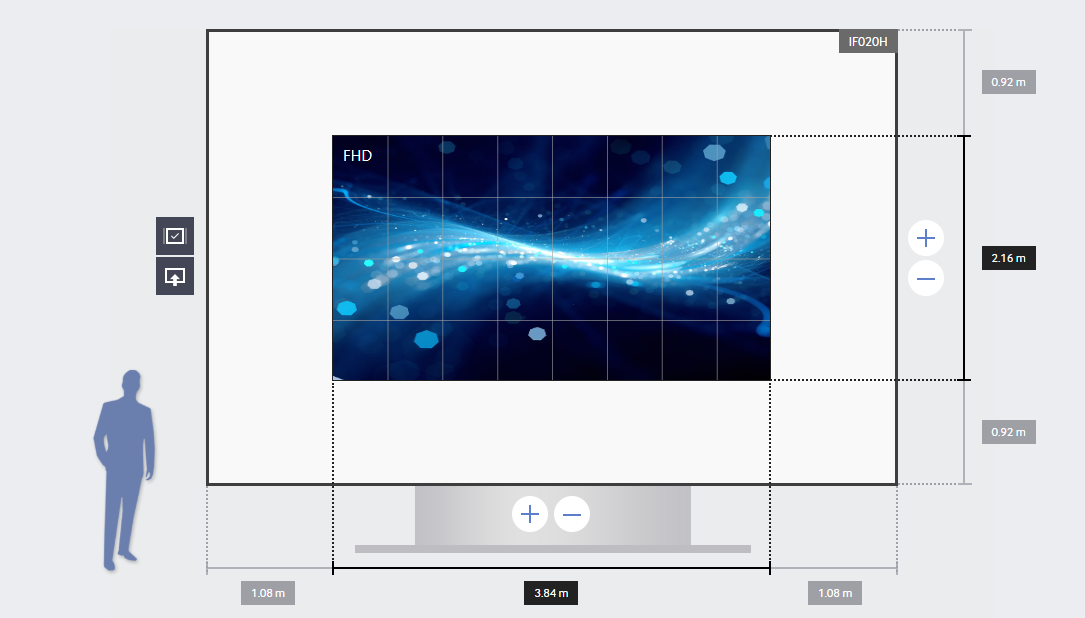 Samsung LED IF020H Wall Bundle Komplettpaket Full-HD - 1920x1080 Pixel 174 Zoll - 2.0mm PP - inkl. Halterung und Montagewerkzeug