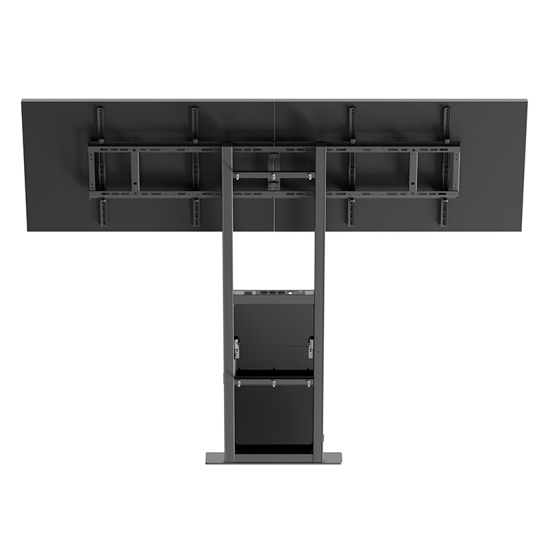 Hagor Pro-Tower Wall Dual - Standsystem zur Boden-Wandmontage - 2x 55-65 Zoll - Side-by-Side 55kg - VESA 600x400mm - Schwarz