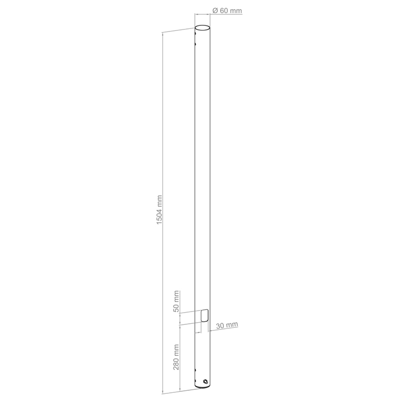 Hagor CPS - pole 1500mm Ø 60mm - Schwarz - 3214