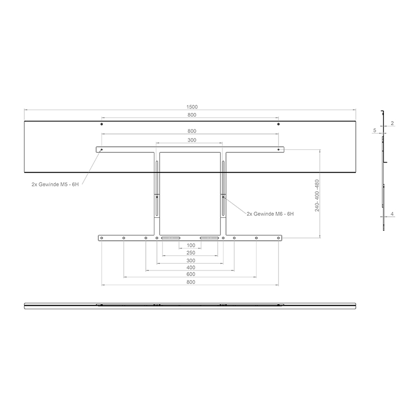 Hagor Nureva HDL 300 Adapter -  für 75-86 Zoll Displays - VESA 800mm