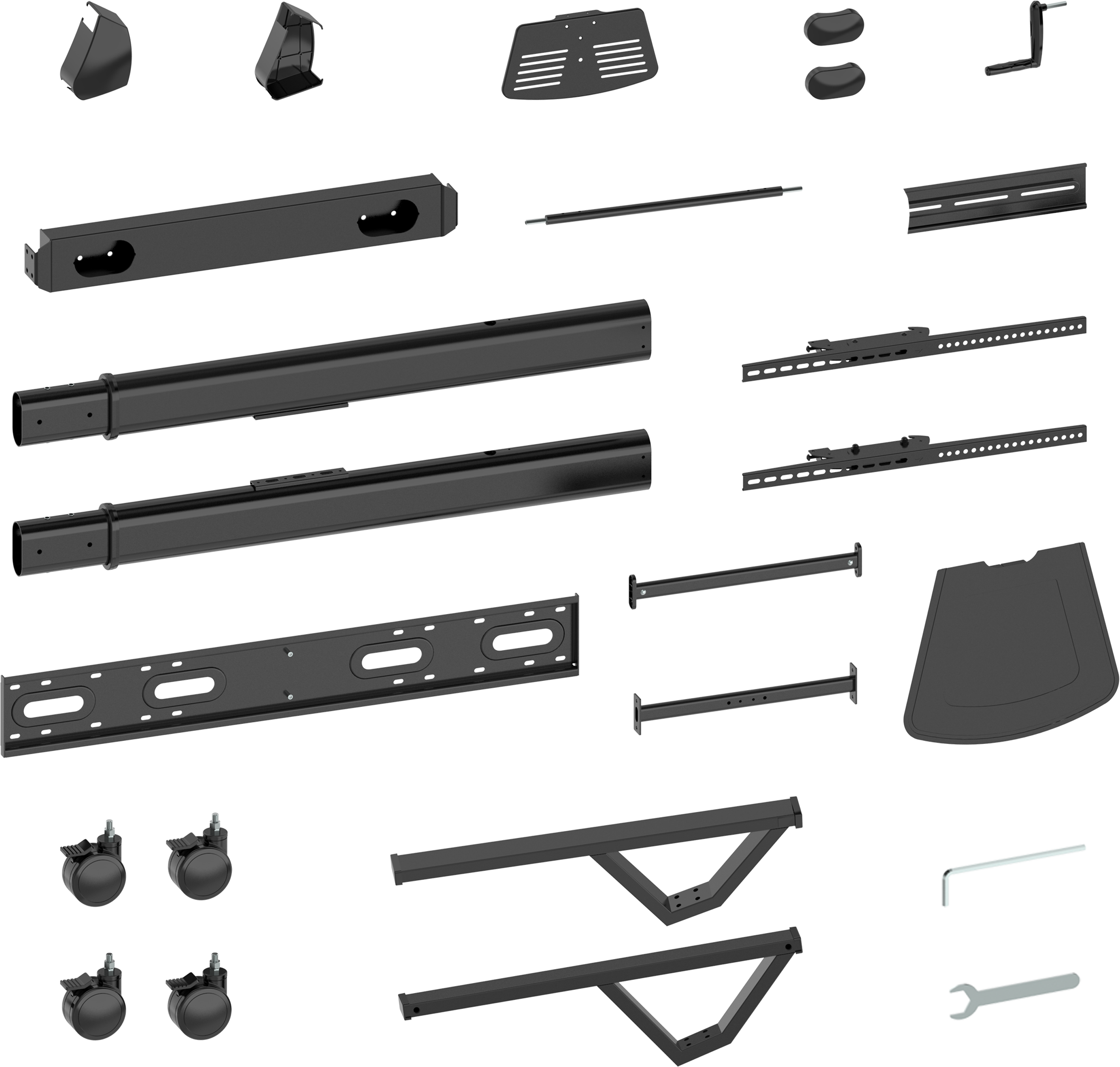 Vision VFM-F25 - höhenverstellbarer Rollwagen - 60-100 Zoll - VESA 1000x600mm - bis 80kg - Schwarz