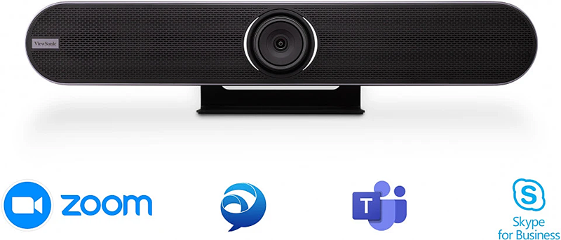 ViewSonic VB-CAM-201-2 – 4K UHD Webcam - 8MP - 121° Weitwinkel Autofokus - USB - Mikrofon - für Windows und Mac - kleine Räume - Schwarz