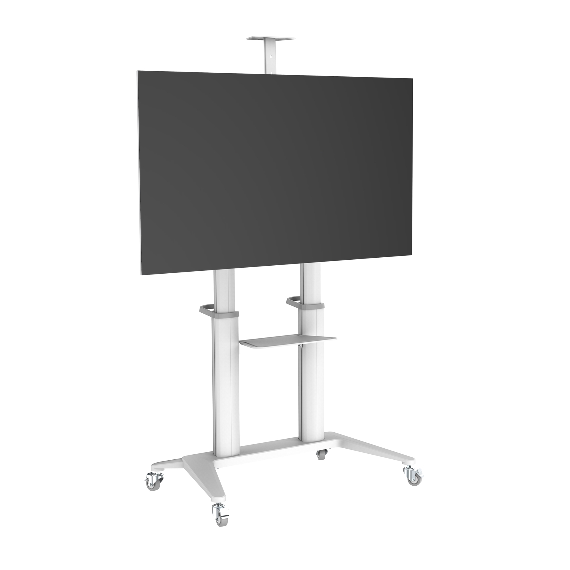 PureMounts PDS-0013C - höhenverstellbarer Rollwagen - 70-120 Zoll Display - VESA 1000x600mm - bis 140kg - Weiss