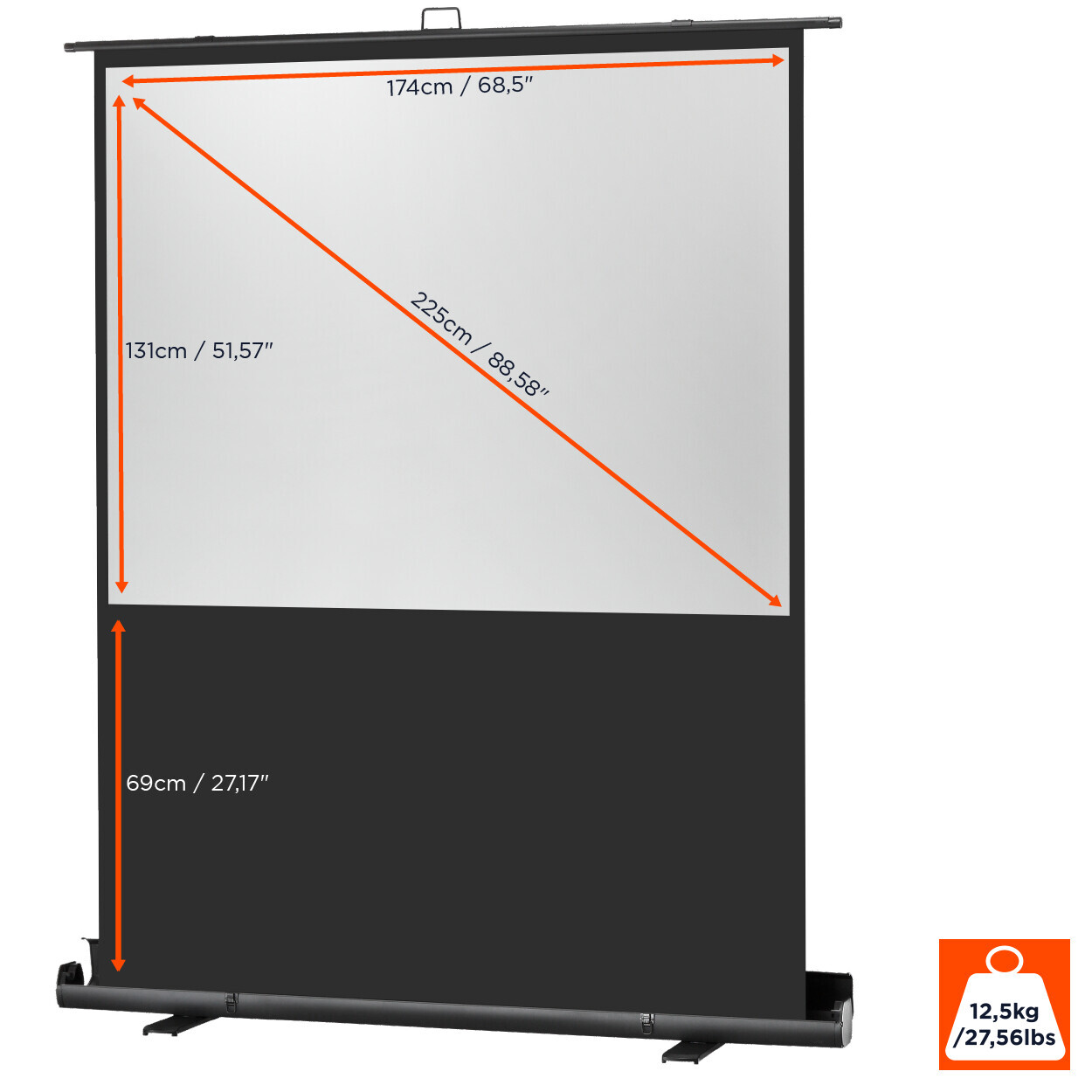 celexon Leinwand Ultramobil Plus Professional - 4:3 - BM 174 x 131 - Aufprojektion