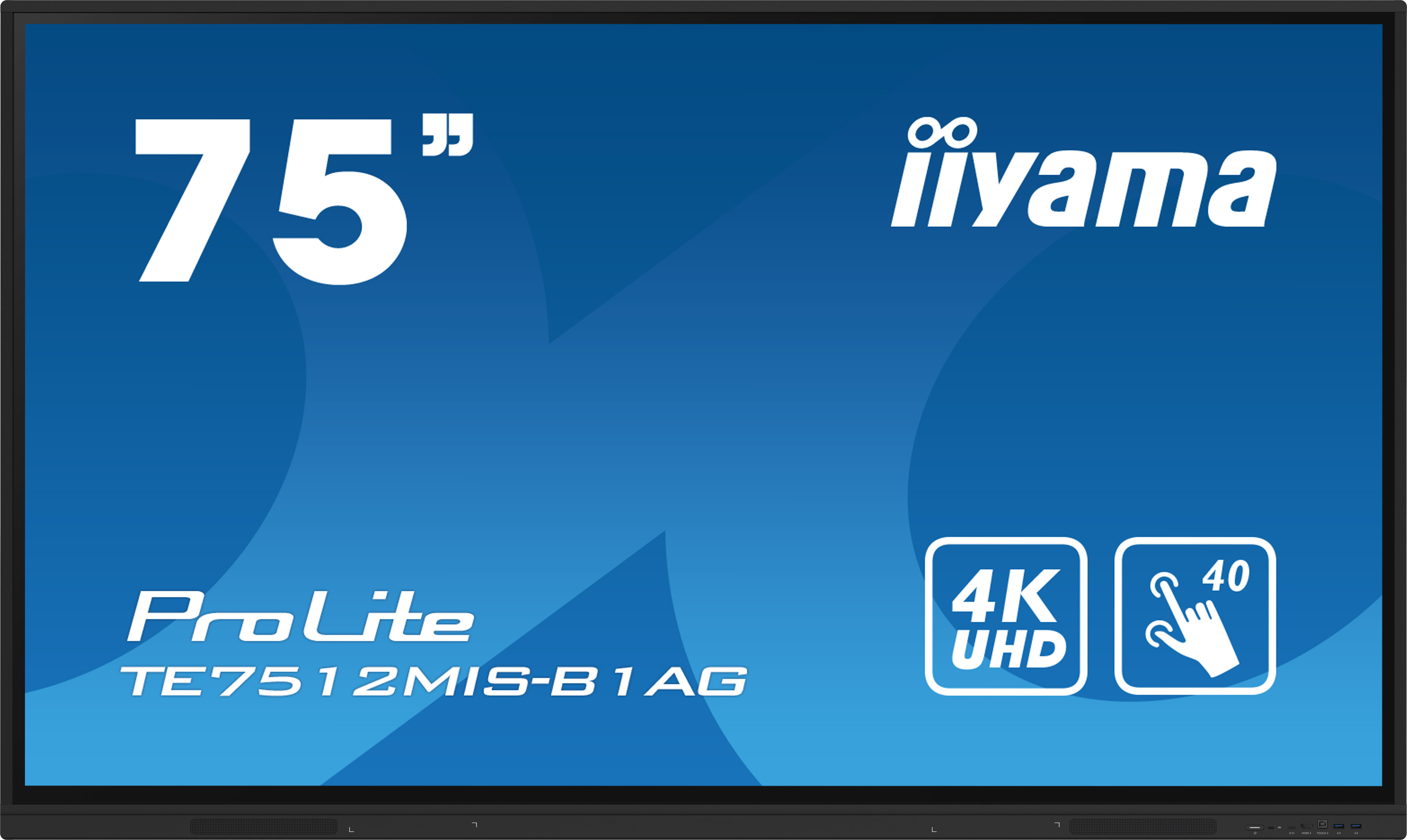 iiyama ProLite TE7512MIS-B1AG - 75 Zoll - 400 cd/m² - 4K - Ultra-HD - 3840x2160 Pixel - 40 Punkt - Touch Display - Schwarz