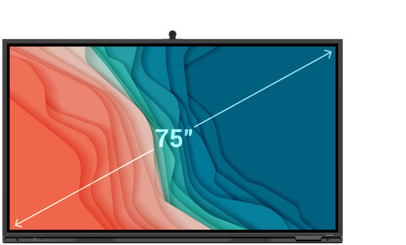 NewLine TT-7522Q - 75 Zoll - 400cd/m² - Ultra-HD - 3840x2160 Pixel - 32/20 Punkt - IR Touch-Display - 4K Kamera - 8 Mikrofon Array - Lautsprecher - WiFi+Bluetooth - ELARA Serie