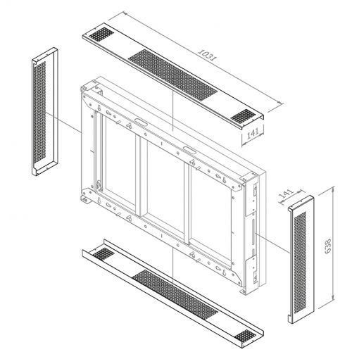 Hagor Cover-Set WH OH 46 - verwendbar mit Hagor Outdoor-Halterung WH OH 46 und Samsung OH46 Serie - 5869