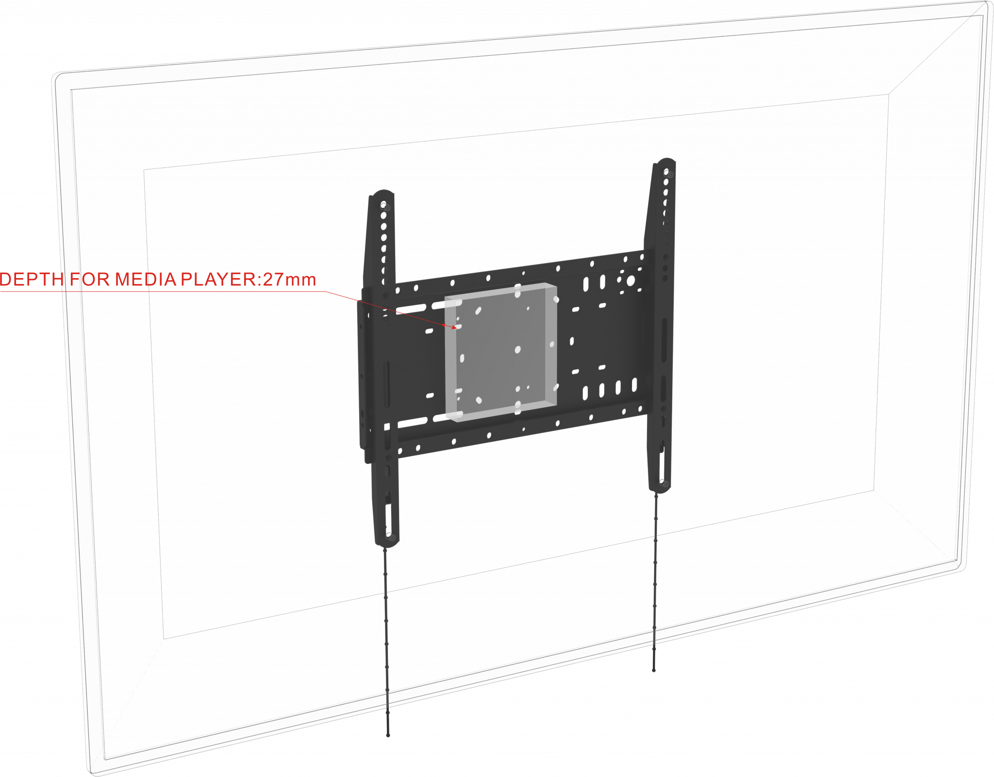 Vision VFM-W4X4 - fixe Wandhalterung - 32 -75 Zoll - VESA 400x400mm - bis 100kg - Schwarz