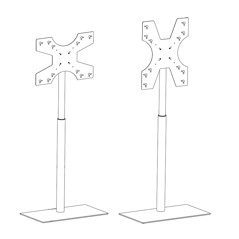 Hagor Braclabs-Stand Floorbase - höhenverstellbarer Standfuß für Displays 32 - 55 Zoll - VESA 600x400mm - Landscape/Portrait - Schwarz