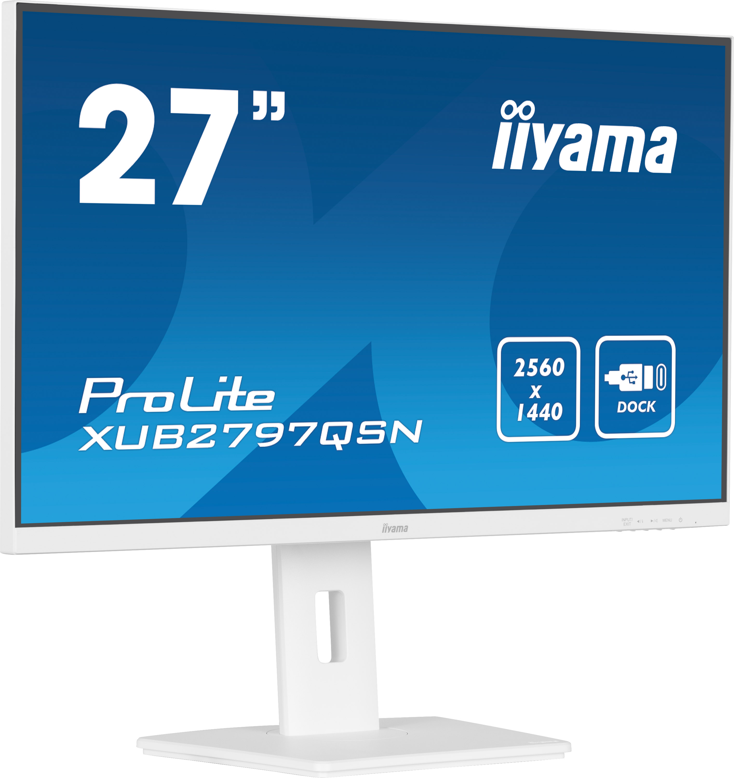 iiyama ProLite XUB2792QSN-W2 - 27 Zoll Monitor - 300 cd/m² - QHD - 2560x1440 Pixel - USB-C Dock - Weiß