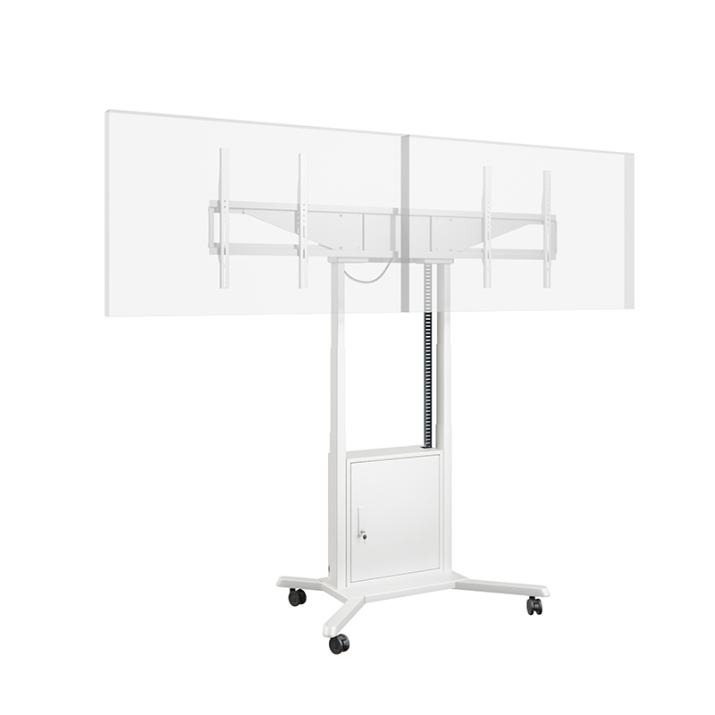 Hagor HP Twin Lift M-DW - mobiles, elektrisch höhenverstellbares Liftsystem für zwei Displays 'side-by-side' - 2x 46-65 Zoll - VESA 600x400mm -  bis 60kg pro Display - Weiss