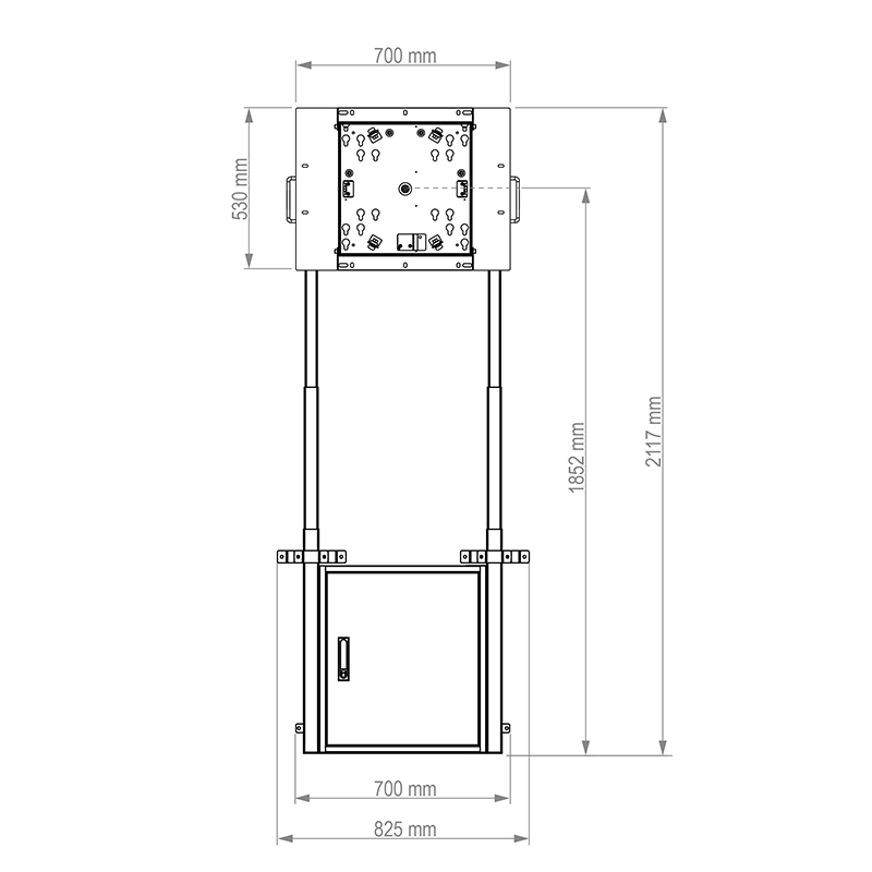 Hagor HP Twin Lift FW-Flip - elektrisch höhenverstellbares Liftsystem für Boden-Wand Montage - displayspezifisch für Samsung Flip - bis 45kg - Weiss