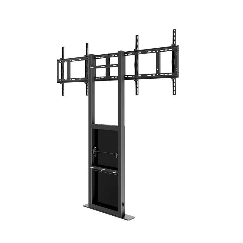 Hagor Pro-Tower Wall Dual - Standsystem zur Boden-Wandmontage - 2x 55-65 Zoll - Side-by-Side 55kg - VESA 600x400mm - Schwarz