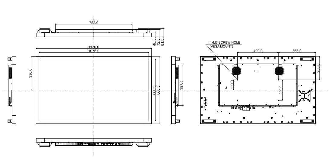 Das ProLite TF4939UHSC-B1AG ist mit dem VESA-Montage-Standard 400 x 200 mm konform.