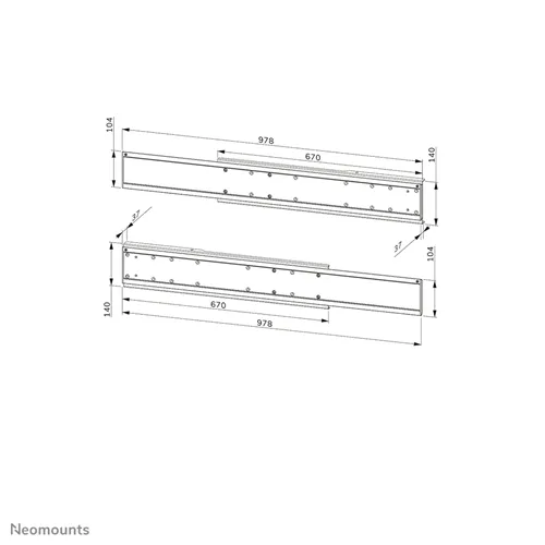 Neomounts ADM-875WH2 Doppelbildschirm-Adapter - für FL55-875WH1 / WL55-875WH1 - Weiß