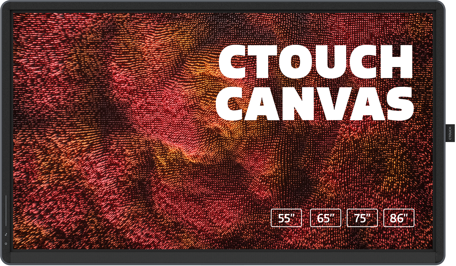 CTOUCH Canvas - 65 Zoll - 350 cd/m² - 4K - Ultra-HD - 3840x2160 Pixel - 20 Punkt - Touch Display - Schwarz / Regal Orange