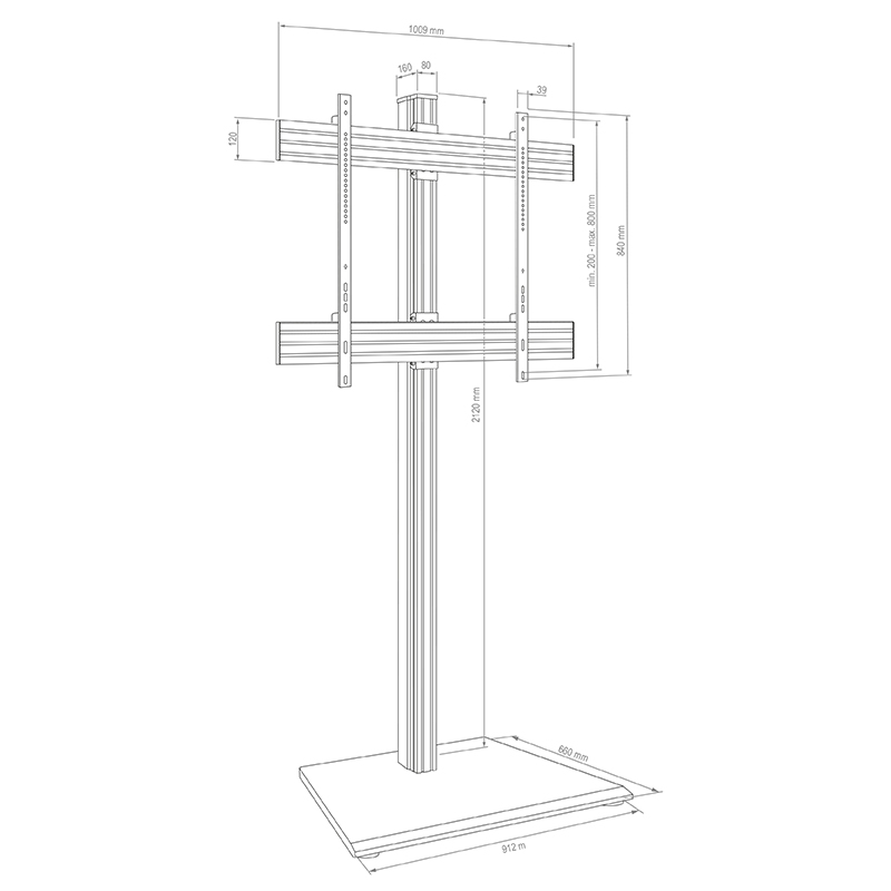 Hagor CPS Freestanding Single - Standfuß - 75-98 Zoll - VESA max. 900x600mm - max. 100kg - Schwarz - 3346