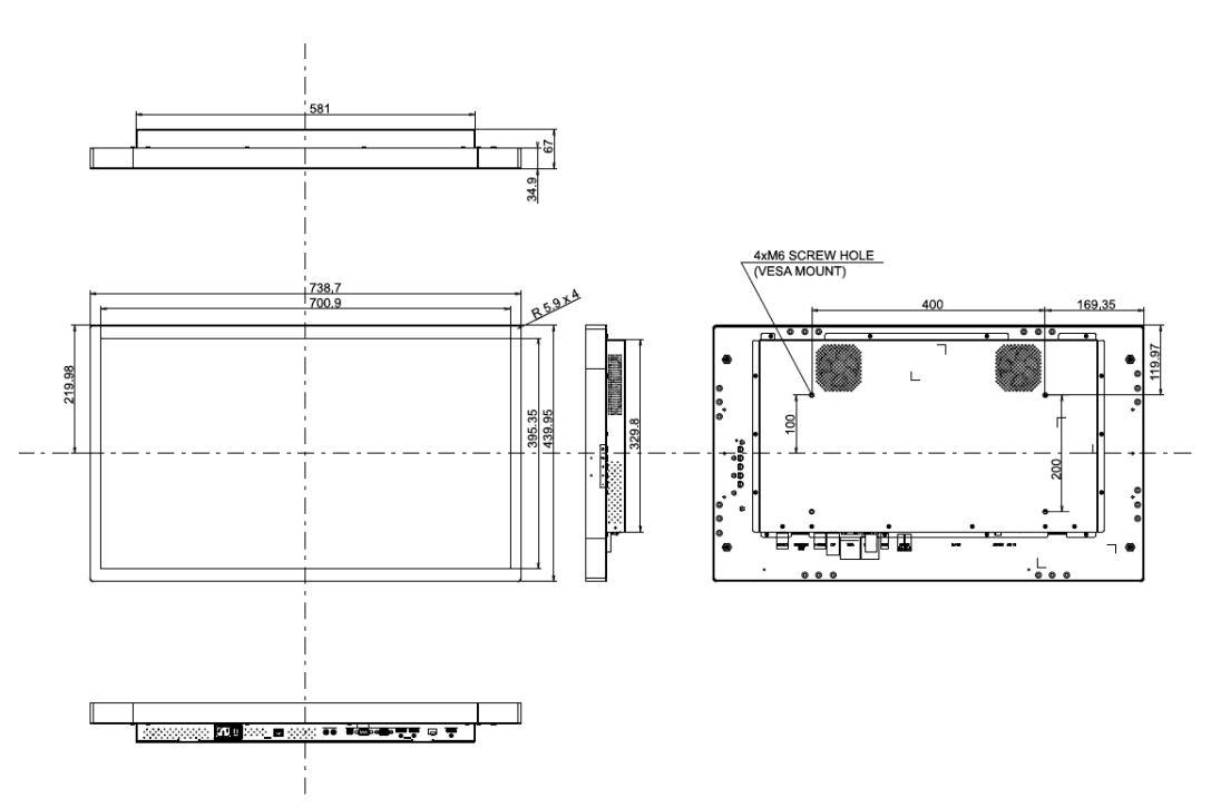 Das ProLite TF3239MSC-W1AG ist mit dem VESA-Montage-Standard 400 x 200 mm konform.