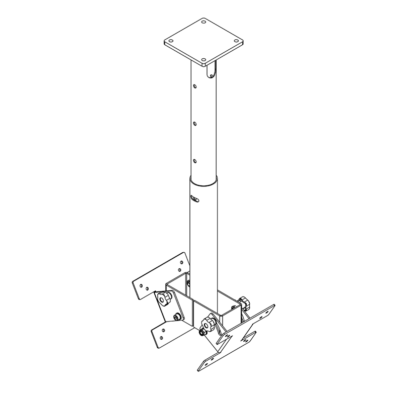 Hagor HA DH Duo S - verstellbare Deckenhalterung für 2 Displays "back-to-back" - 32-50 Zoll - VESA 400x400 - bis 2x 35 kg - schwarz