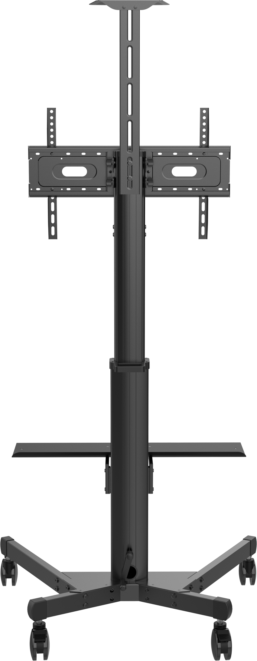 Vision VFM-F22 - höhenverstellbarer Alu-Rollwagen - Displayaufnahme drehbar - 31-80 Zoll - VESA 600x400mm - bis 60kg - Schwarz