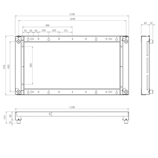 Hagor WH LG 49XE4F - Outdoor-Wandhalterung für LG 49XE4F-Serie - Landscape / Portrait - Schwarz - 5867