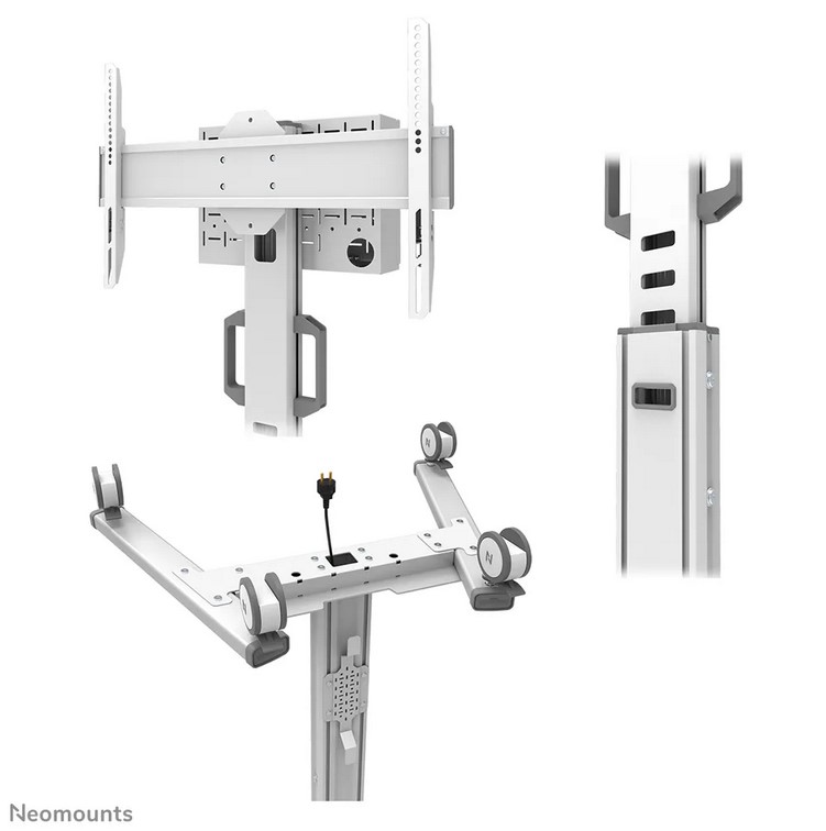 Neomounts Select FL50S-825WH1- höhenverstellbarer Rollwagen - 37-75 Zoll - VESA 600x400mm - bis 70kg - Weiss