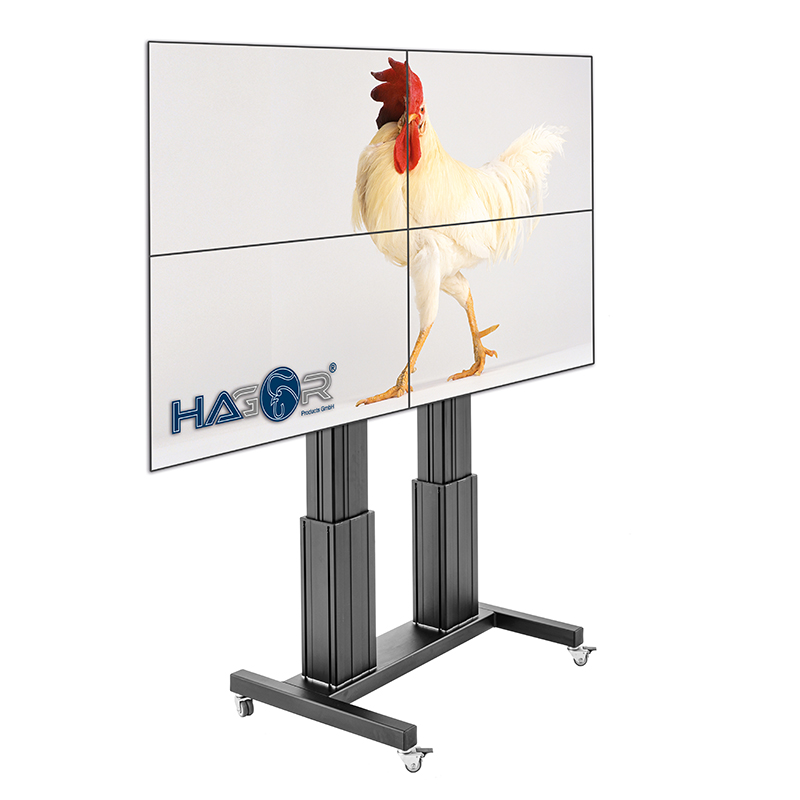 Hagor Mobile Lift Pro Matrix - mobiles höhenverstellbares Liftsystem für 2x2 Videowall - 46-55 Zoll - schwarz