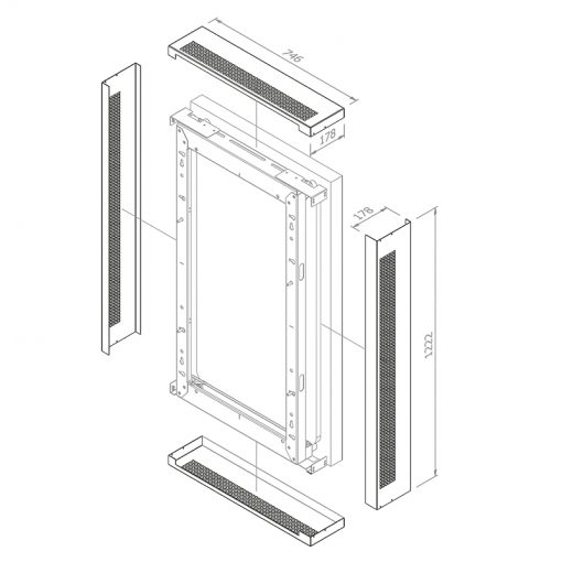 Hagor Cover-Set WH LG 55XE4F - verwendbar mit Hagor Outdoor-Halterung WH LG 55XE4F und Outdoordisplay LG 55XE4F - 5873