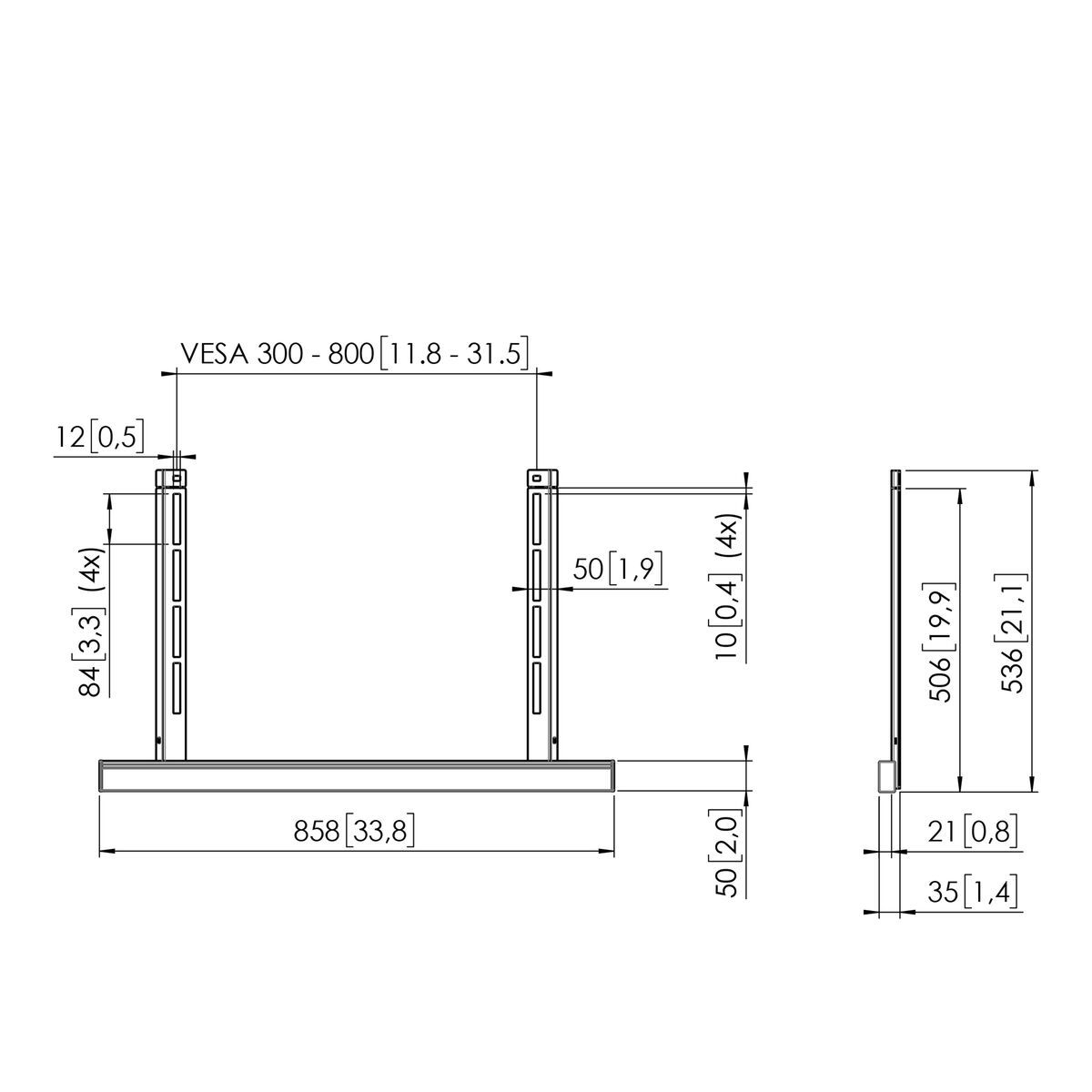 VOGELS RISE A111 - Adapter - Montageset für motorisierte RISE Display-Lifts