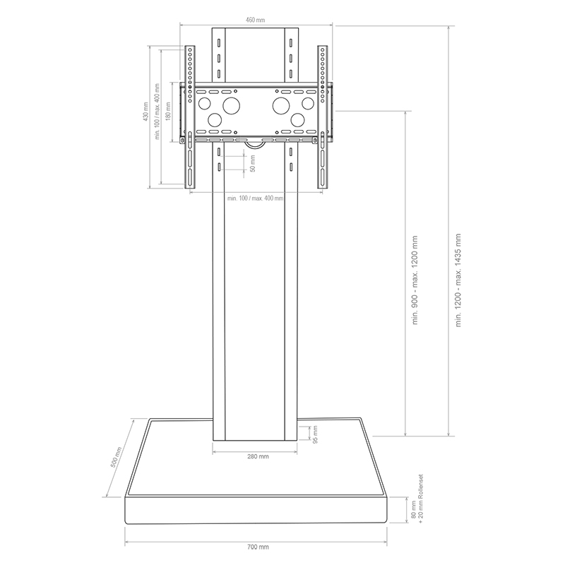 Hagor Info Tower Single B - für Ihren Digital Signage Display wo immer Sie ihn brauchen - das mobile System ist in jeder Umgebung ein Highlight