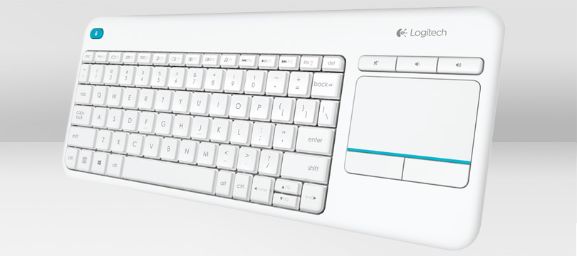 Logitech K400 Plus Wireless Tastatur und Touchpad - QWERTZ - Weiss