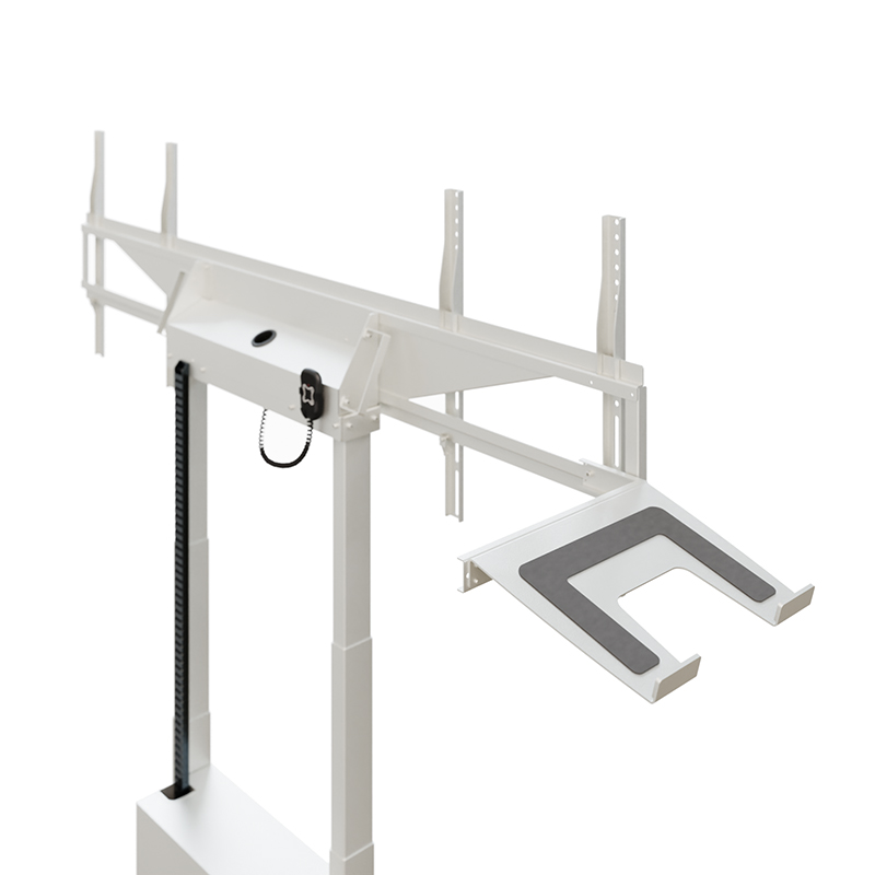 Hagor HP Twin Lift M-DW - mobiles, elektrisch höhenverstellbares Liftsystem für zwei Displays 'side-by-side' - 2x 46-65 Zoll - VESA 600x400mm -  bis 60kg pro Display - Weiss