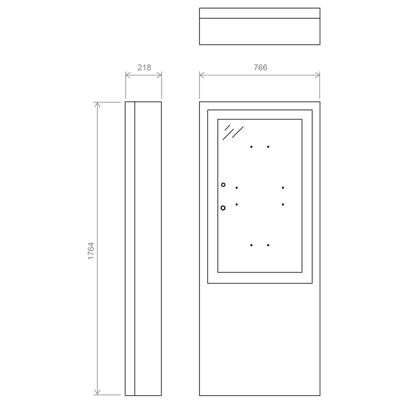 Hagor HAG-BR-30-Kiosk Portrait 43 Zoll - Brandschutzstele - 43 Zoll - Weiß