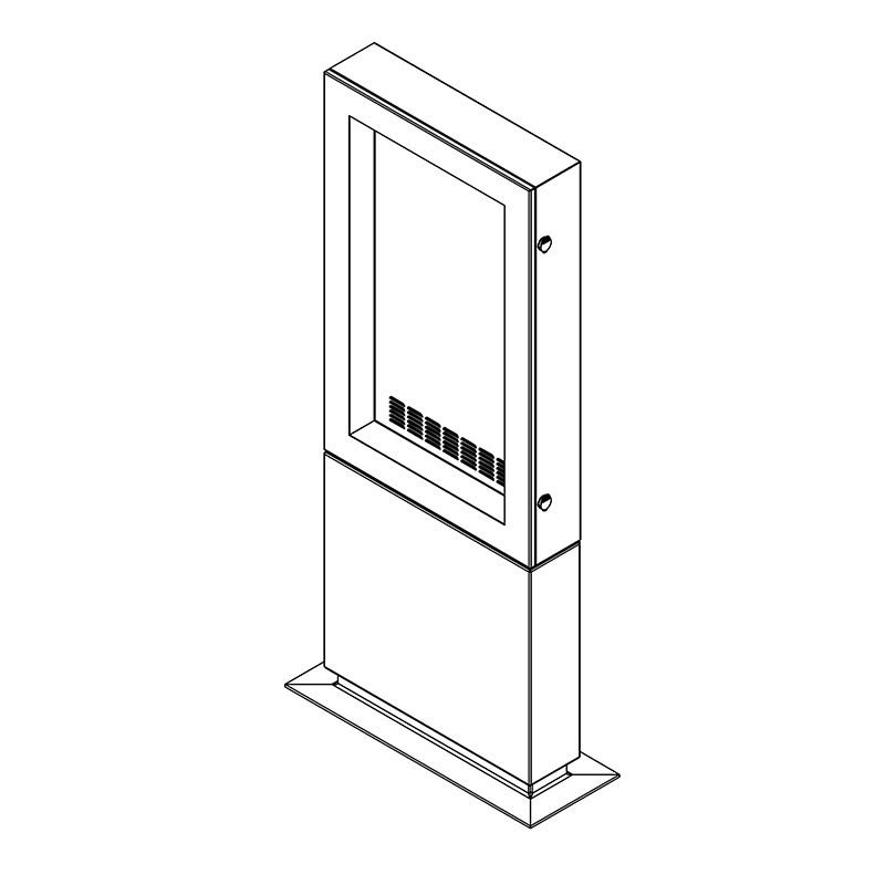 Hagor ScreenOut® Eco Kiosk M - Outdoor-Stele inkl. Heizung und Lüftung - 46-49 Zoll - IP65 / IP54 - Vandalismusgeschützt - Hochformat