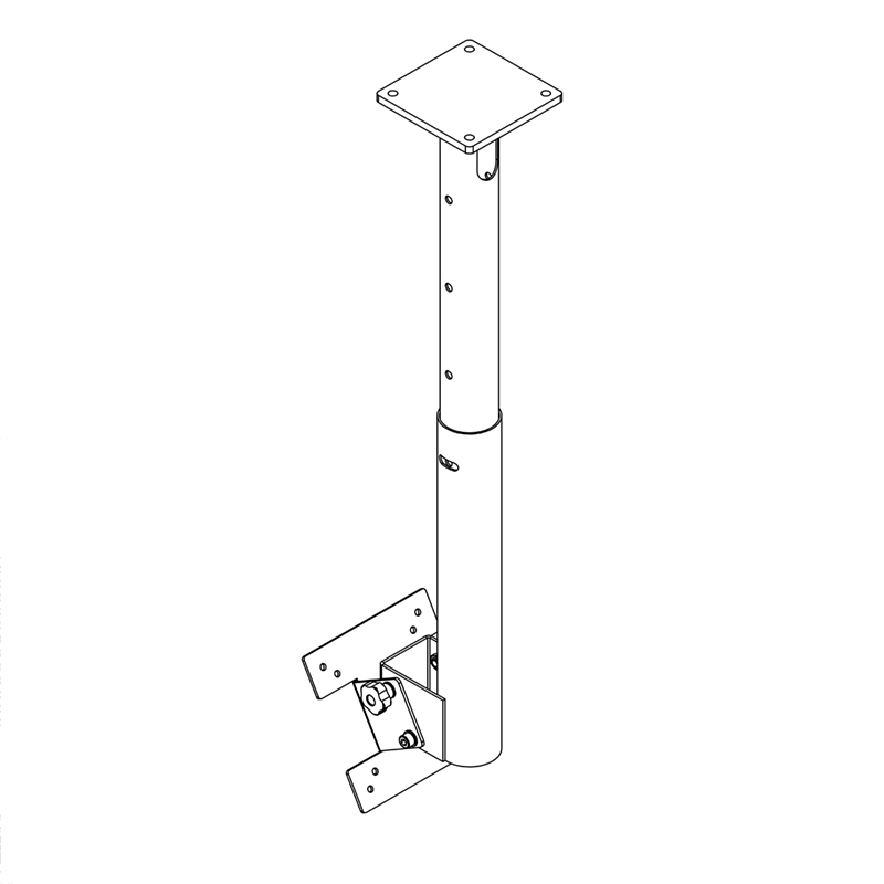 Hagor HA DH 400–700 S - verstellbare Deckenhalterung - 32-50 Zoll - VESA 400x400 - bis 50 kg - schwarz