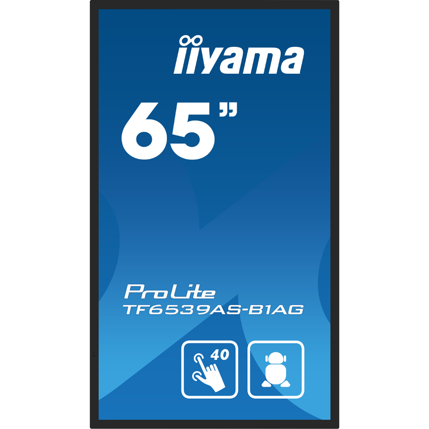 iiyama ProLite TF6539AS-B1AG - 65 Zoll - 435 cd/m² - 4K - Ultra-HD - 3840x2160 Pixel - Open Frame - 40 Punkt - Multi Touch Display 